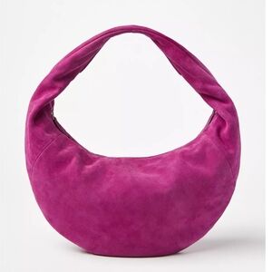 Purple Pink Suede Hobo Bag